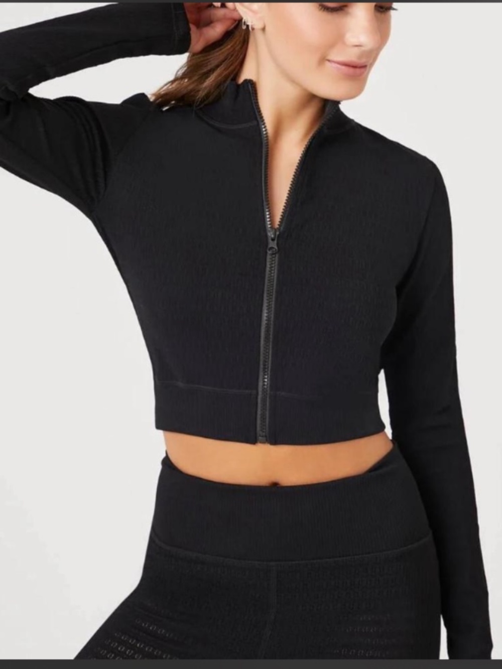 Forever 21 Cropped Athletic Zip Up